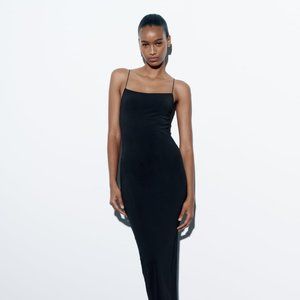ZARA LONG STRETCHY FITTED DRESS Size S- NEVER WORN